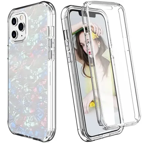 Funda para teléfono, compatible con teléfono 12, 6,1 pulgadas, amortiguación de airbag, sensible, protección de doble capa