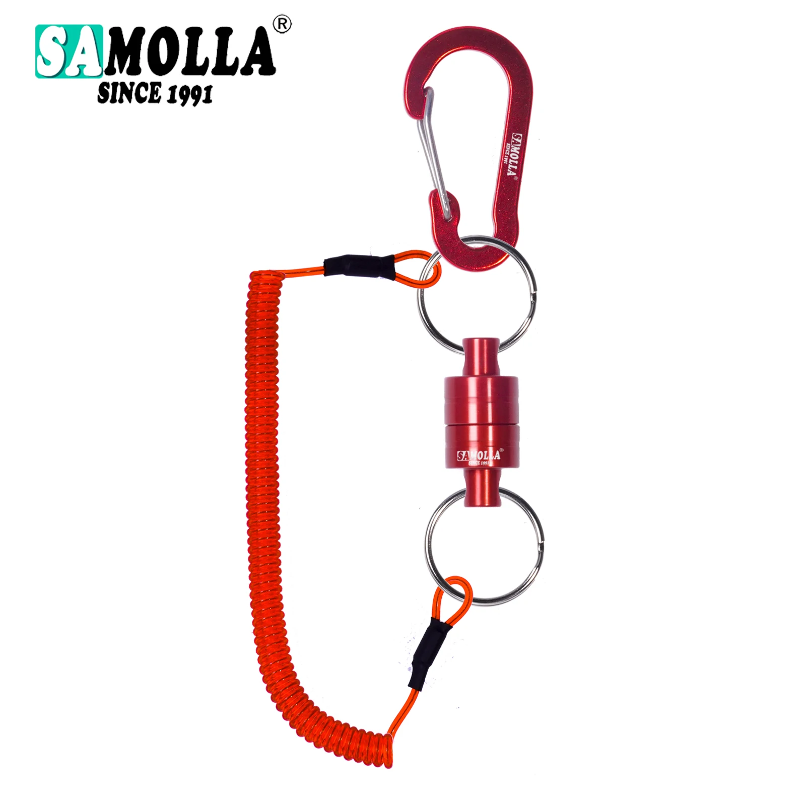 Magnetische Net Release Halter Mit Spiral Lanyard Fliegen Angeln Werkzeuge Starke Magnet Karabiner Schnelle Schnalle Anti-Drop Seil Zubehör