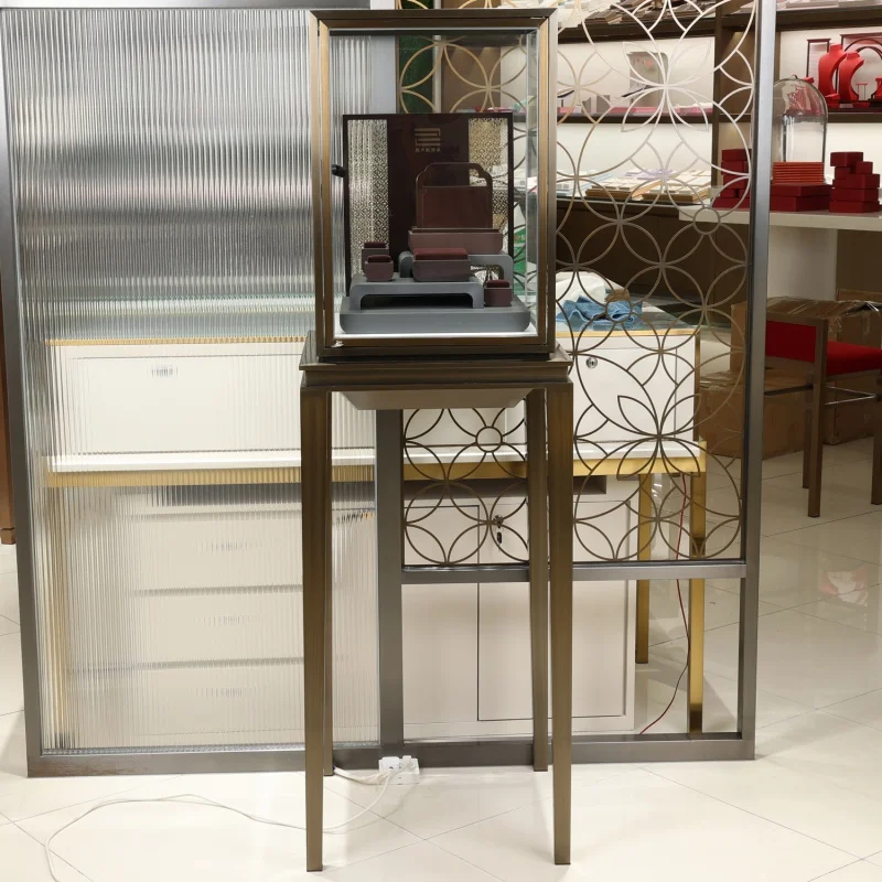 

Custom logo luxury jewelry display cabinet counter jewellery glass showcases cabinet for storing and displaying jewelry