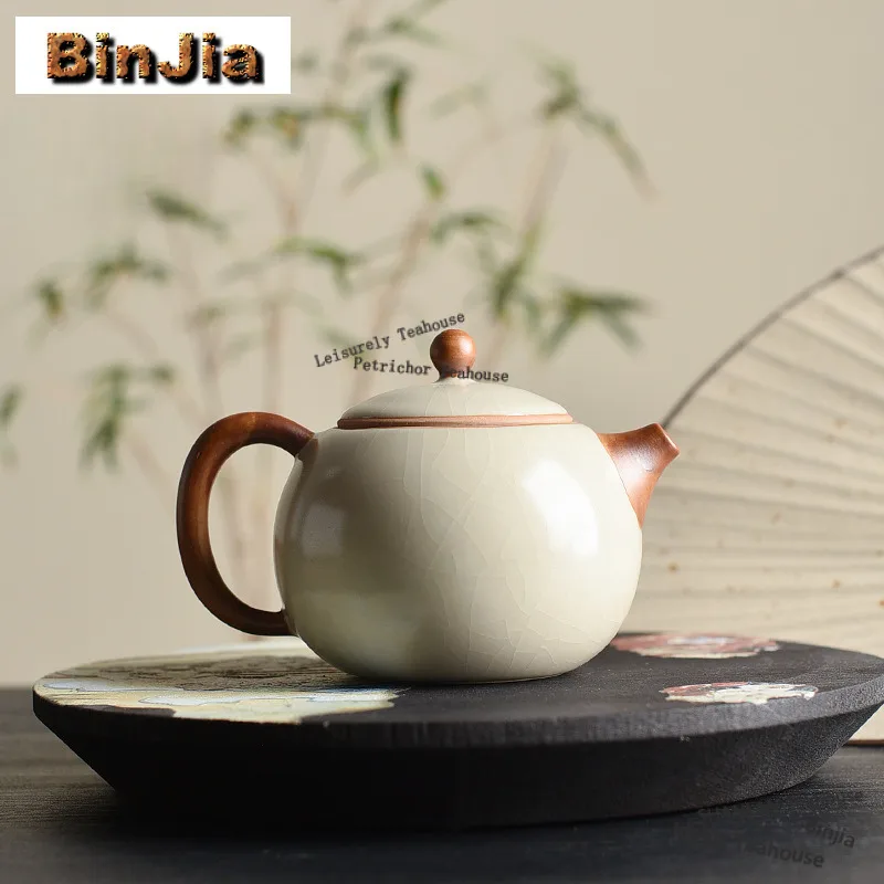 

230ml Ru Kiln Xi Shi Pot Teapot Traditional Tea Infuser Pot Tea Maker Kettle with Ball Hole Kung Fu Tea Tea Items Ornaments Gift