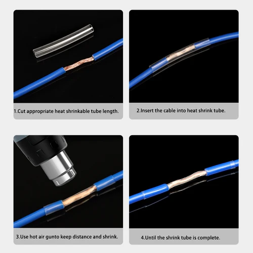 Imagen 2 del producto Tubo termorretráctil suave de pared súper fino, transparente, 1 - 100m, 1mm ~ 20mm, tubo termorretráctil 2:1, línea de auriculares, funda para Cable de Audio