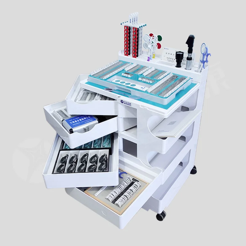 

Xingda Optometry Tool Cabinet Four-Layer Optometry Combination Auxiliary Counter Visual Function Inspection Tool Movable