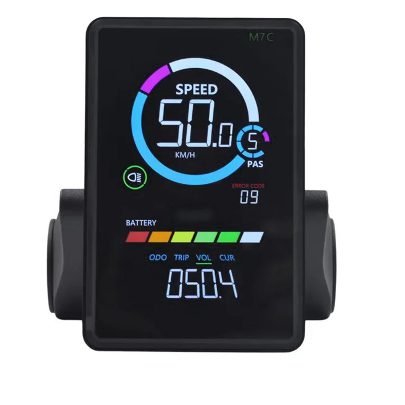 M7C-2 Electric Bike LCD Display Meter 24V 36V 48V 60V E Scooter LCD Panel With USB For Mountain Electric Bike SM 5PIN Durable-A0