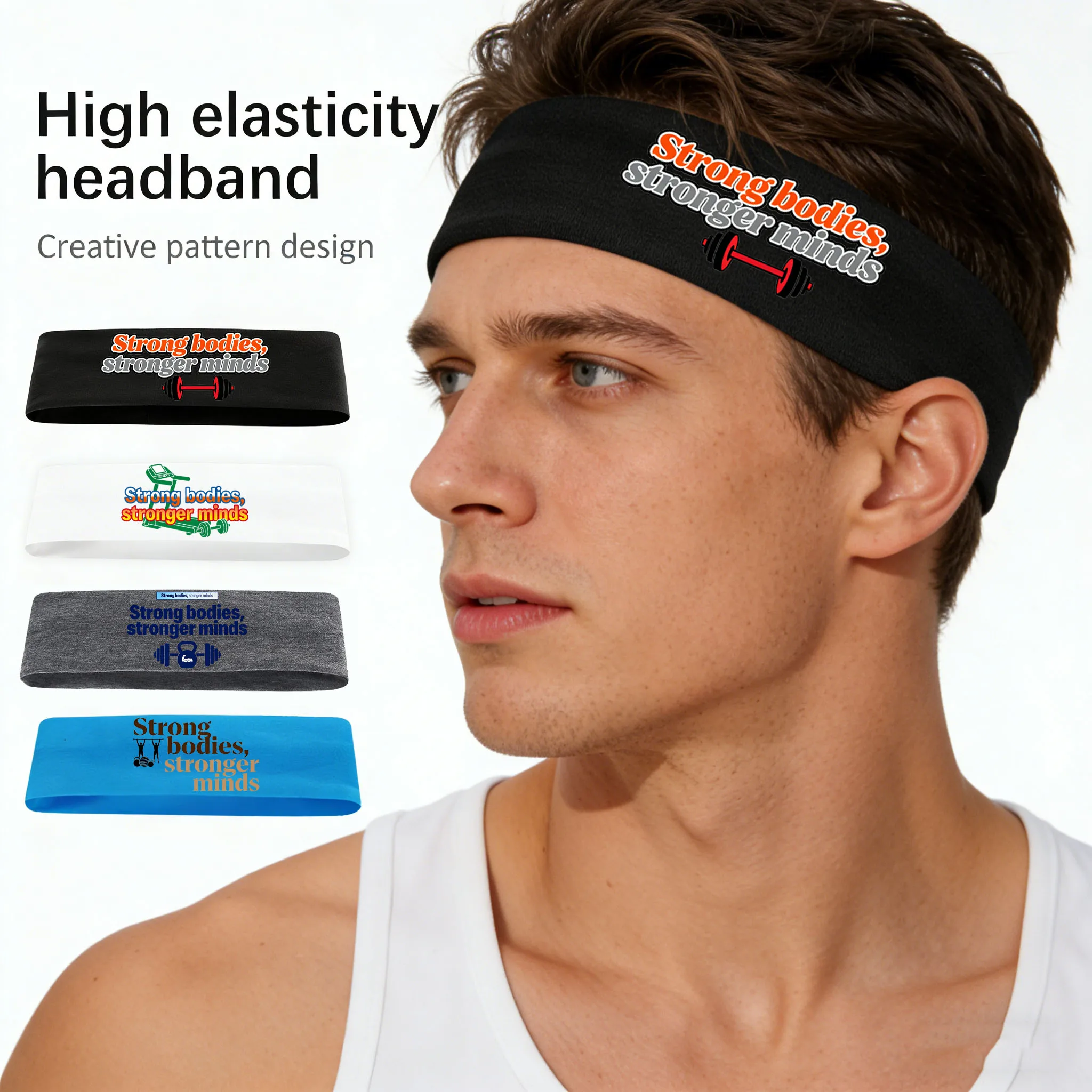 

4pcs Sports and fitness theme pattern sports hair bands, hair accessories, headwear, sports hair ties