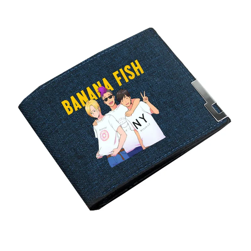 Portafoglio per adolescenti Borsa per soldi corta Portamonete per bambini Portaoggetti bi-fold Portafoglio casual in tela Anime BANANA FISH Gioco