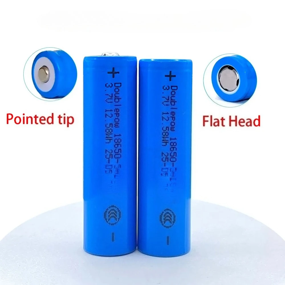 100% original  Doublepow 18650 3.7v 3400mah 18650 rechargeable lithium battery for flashlight batteries