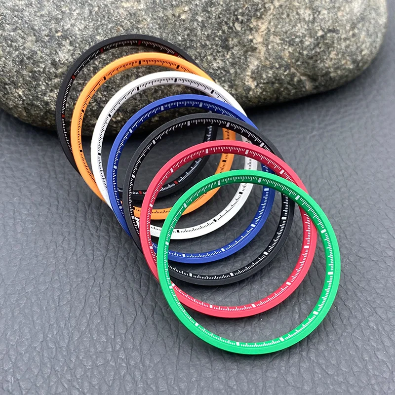 Mod 31.4*27.5mm Hard Plastic SKX007 5 SRPD Samurai Watch Chapter Ring Fits NH35 NH36 Automatic Movement Watch Case Replace Parts