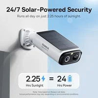 Baseus Security S1 Lite Caméra de sécurité solaire Caméra extérieure sans fil Alimentation continue Résolution 2K 135 ° Caméra Wifi FOV IP67 2