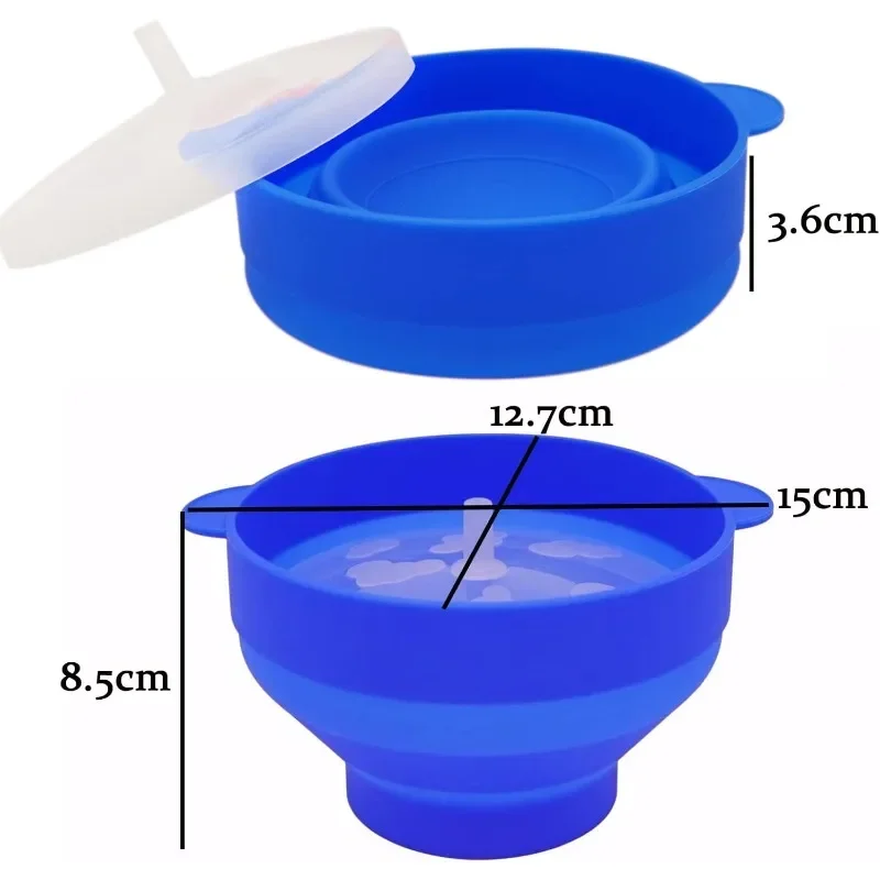

Multifunction Silicone Collapsible Bowl DIY Microwave Popcorn Bowl Bucket Popcorn Maker with Lid Chips Fruit Bowls Kitchen Tools
