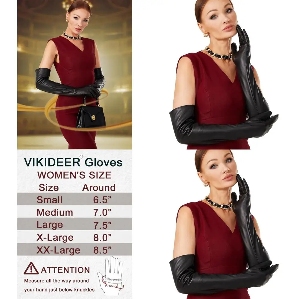 

Роскошные женские кожаные перчатки на плюшевой подкладке с полным сенсорным экраном, длина 23,6