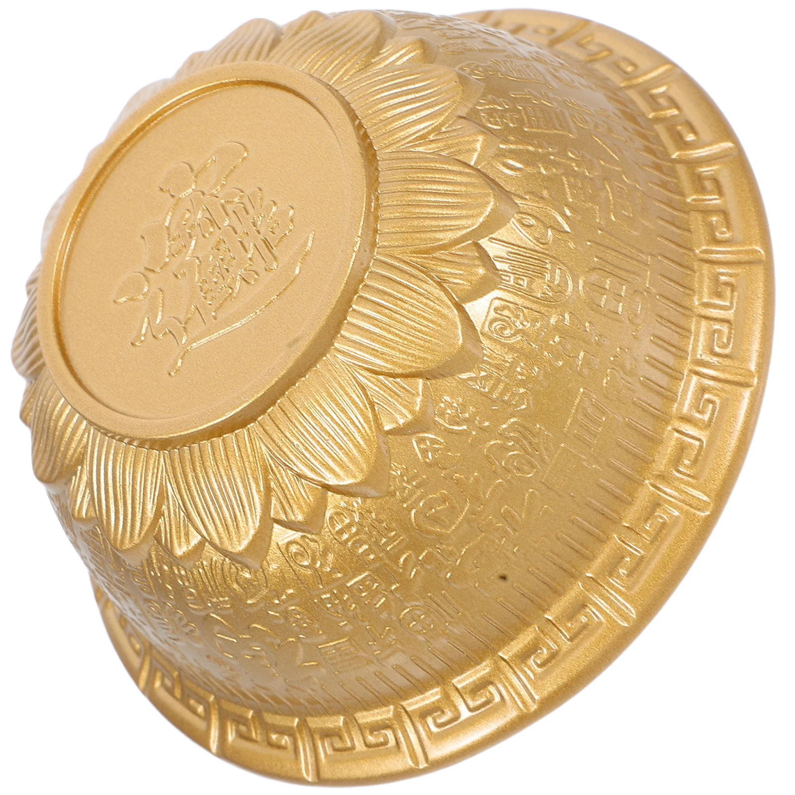 Miska Prosperity, wykonana ze złotego stopu, symbol bogactwa i czystości, dekoracja stołu w salonie, złota misa skarbów.