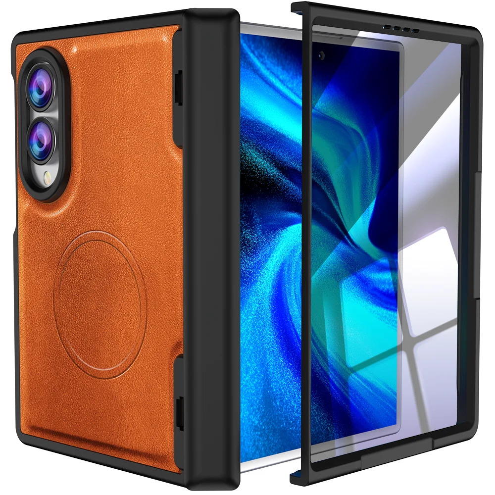 Luxury Magnetic Leather Shell membrane Integration Case for Samsung Galaxy Z Fold8 Fold 8 Wide Shockproof for Magsafe Cover
