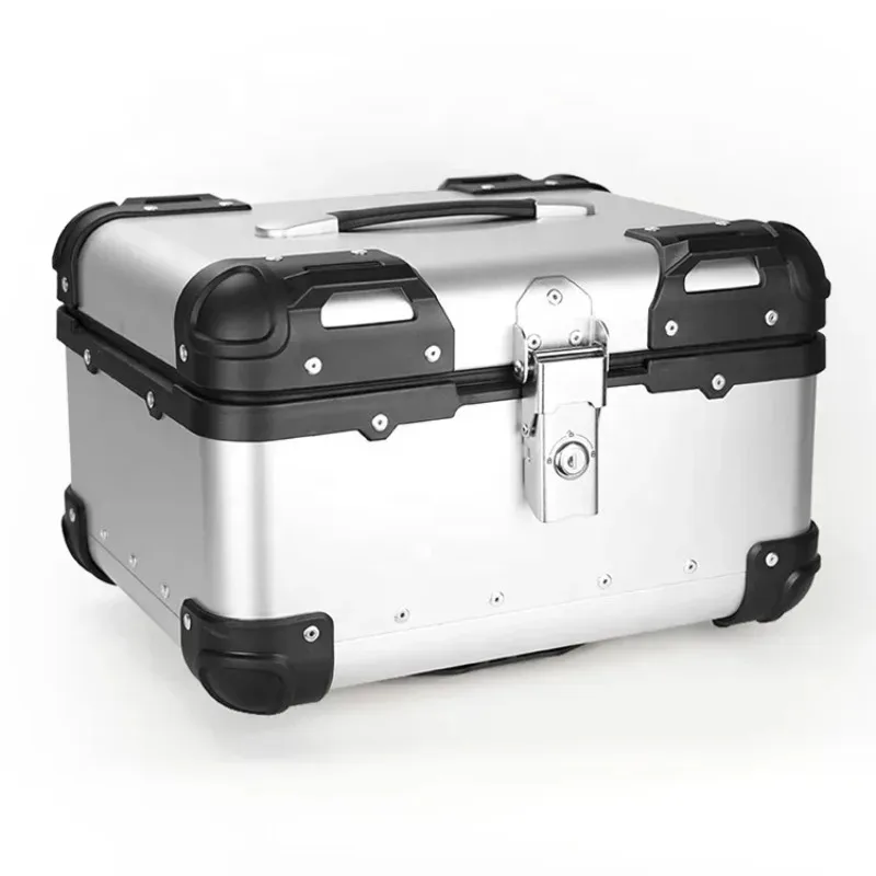 

F2-MOTO 35L-R Серебристый хвостовой ящик для мотоцикла из алюминиевого сплава, водонепроницаемый верхний чехол для мотоциклов