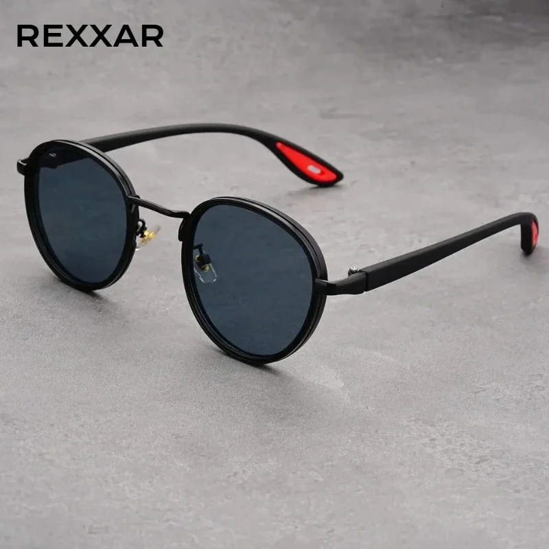 Vintage Designer Outdoor-Sonnenbrille für Herren Runde Modische Plastik-Titan Hochwertige Sonnenbrille UV-Schutz-Brille für Damen
