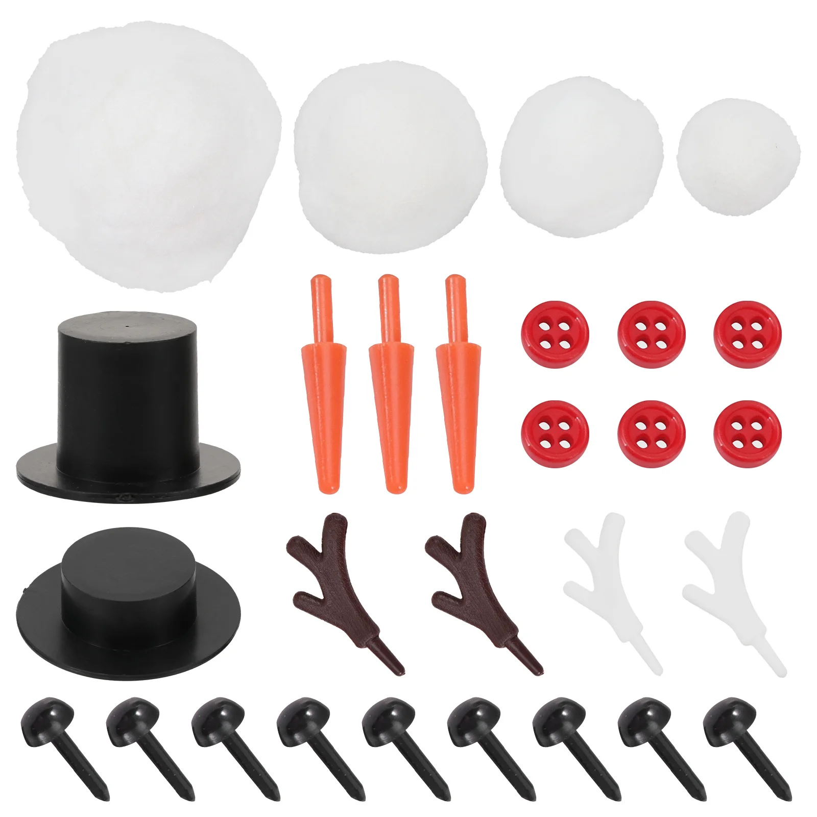 3Sets DIY Material Set Christmas Snowman Kit Lovely Realistic Decor Eco Friendly Kids Gift Snowman Accessories