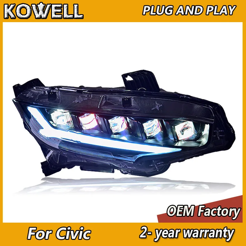 Car Styling for Honda Civic Head Light 2016-2021 Civic 10th Headlights DRL Turn Signal Low High Beam Projector Lens