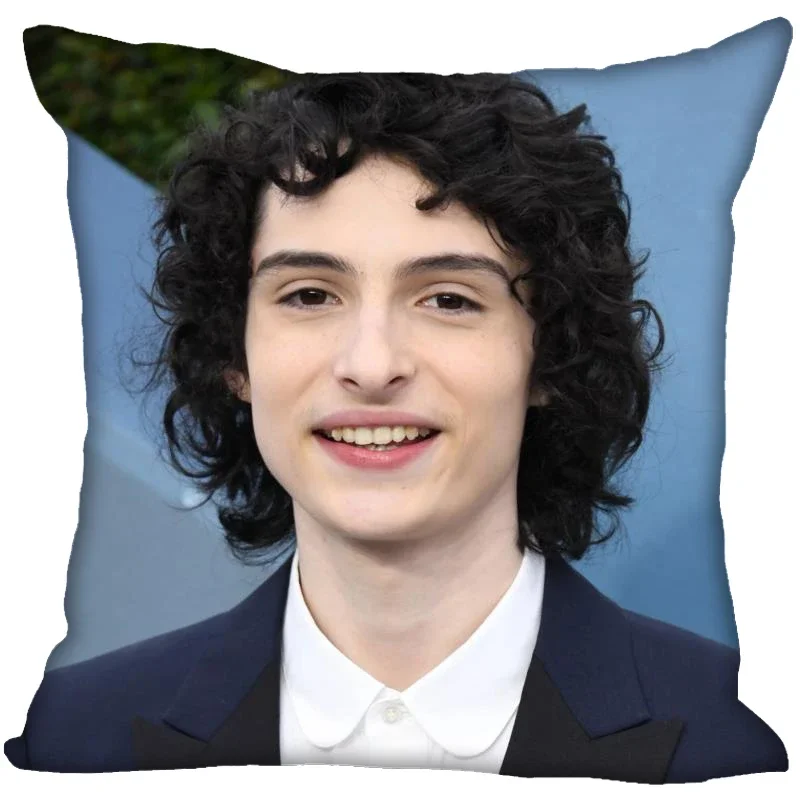 New Finn Wolfhard Pillow Cover Bedroom Home Office Decorative Pillowcase Square Zipper Pillow Cases 45X45CM Satin Soft No Fade