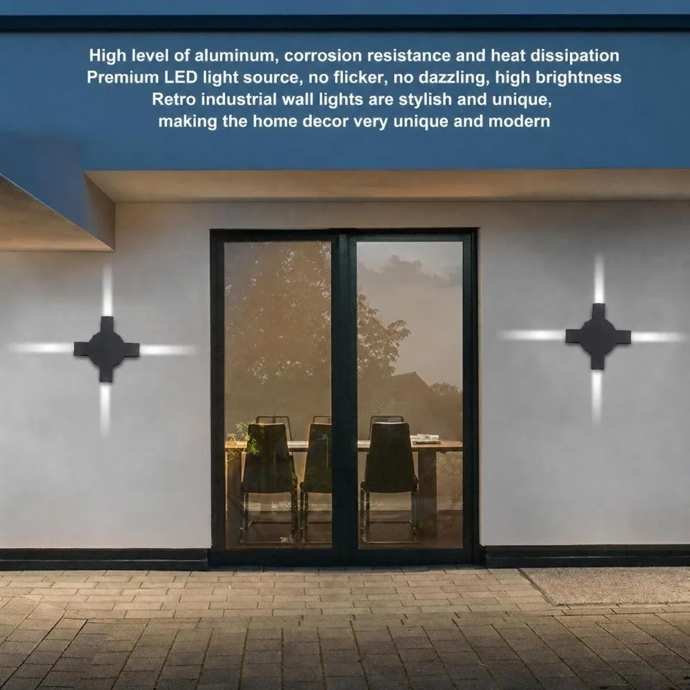 Modern Waterproof LED Wall Light 4W White Light Wall Light Black Finish AC 85-265V Beam Line Wall Light Corridor