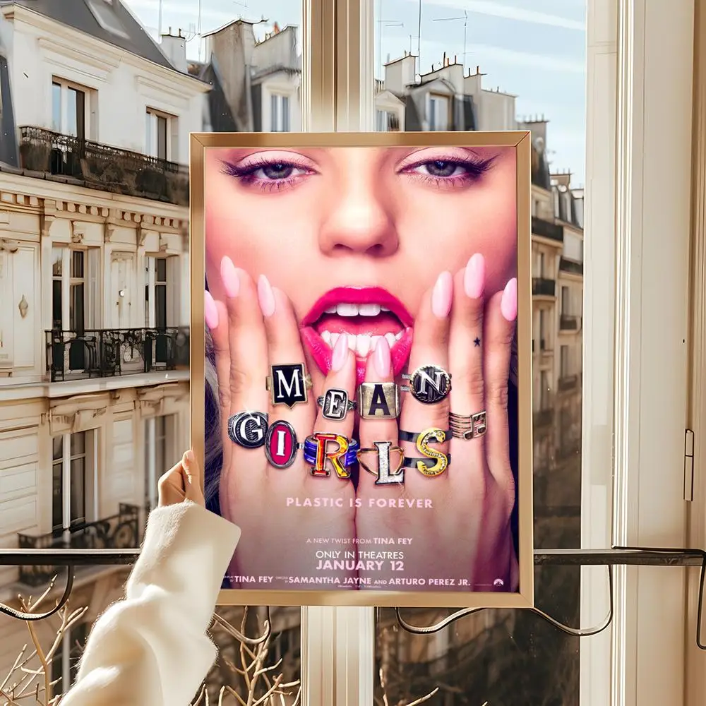 البوب فيلم M_Mean G_Girls اللوحة الخط الكتان قماش المشارك جدار الفن يطبع لغرفة المعيشة غرفة نوم مكتب ديكور المنزل #4