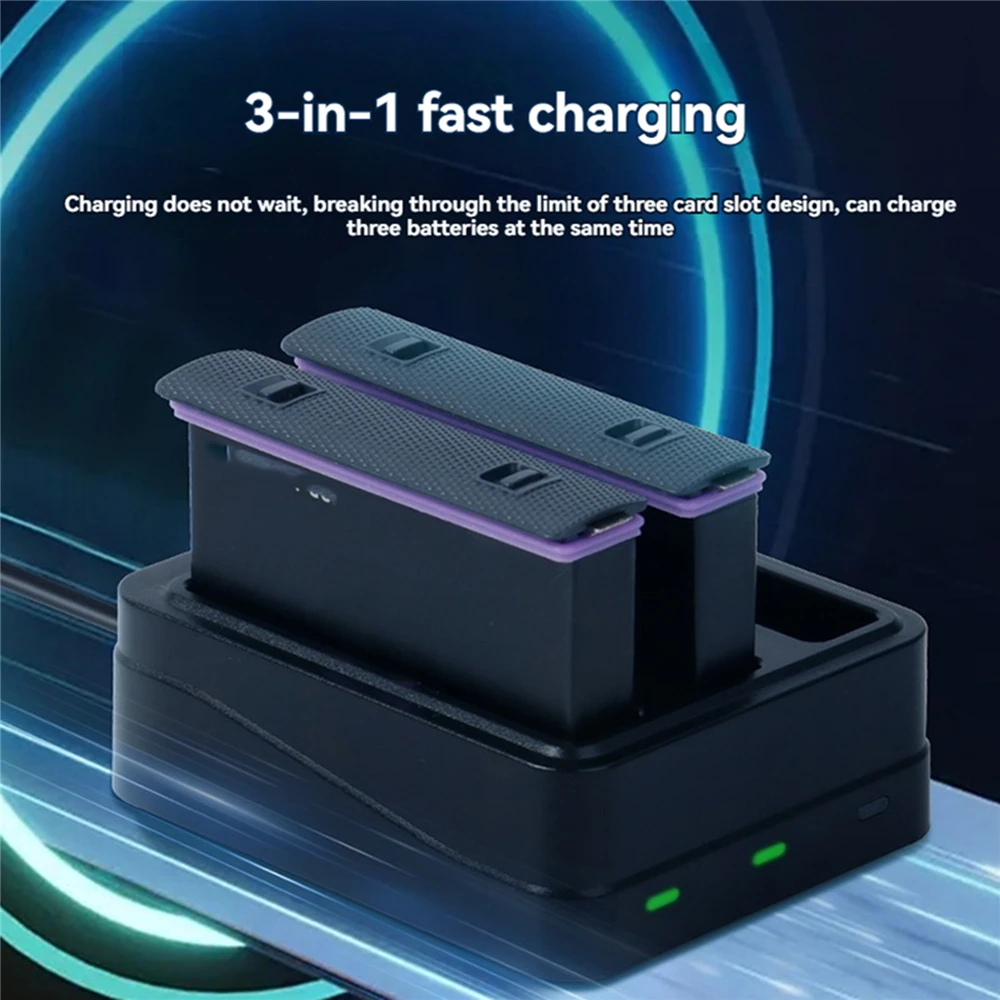 Accessori per la ricarica della batteria della fotocamera del caricatore rapido 3 in1 per Insta360 X4