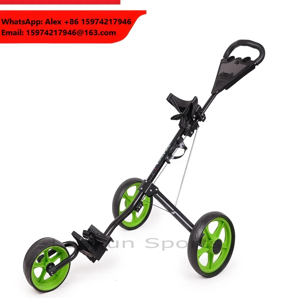 Foldable Lightweight With Storage Bag Push Golf Trolley With Foot Brake MAINTENANCE-FREE WHEELS WITH EVA COVER