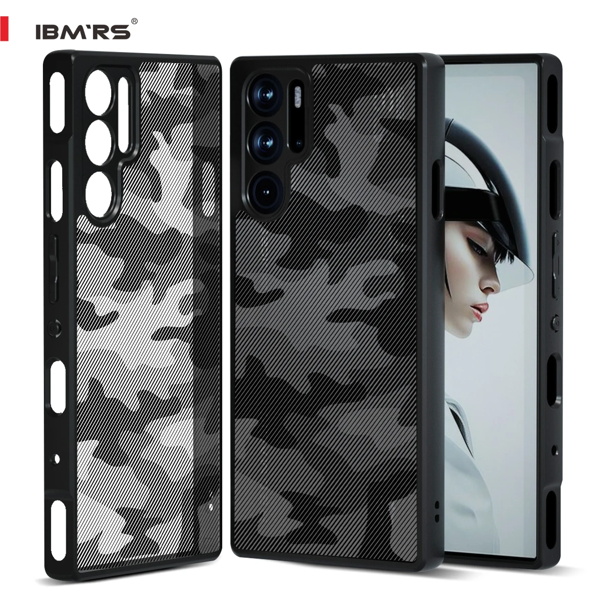 

IBMRS [Military Grade Drop Protection]for nubia Red Magic 9 Pro Case, Clear camo 2 in 1 Hard Back Protective Cover