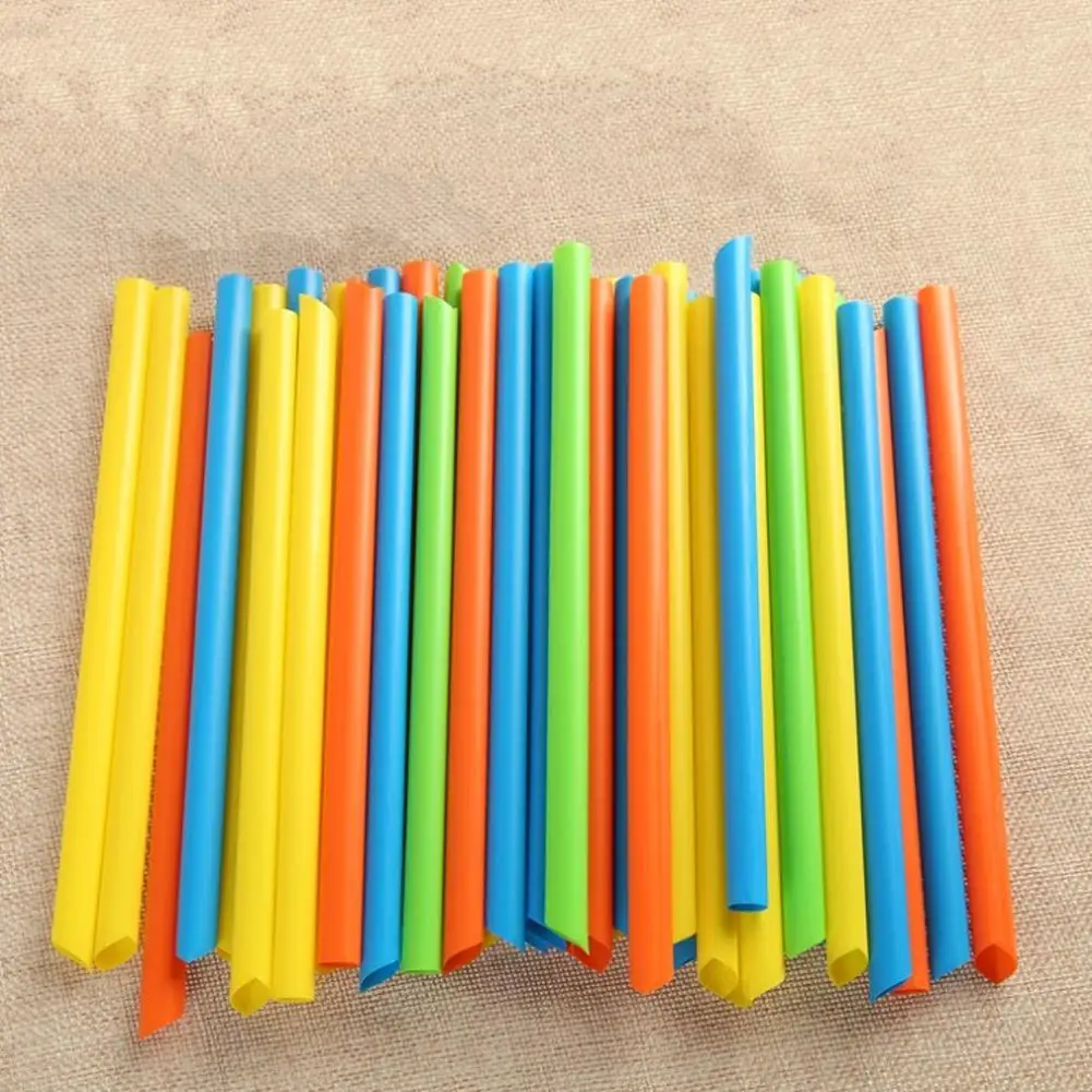 50 pçs descartável jumbo colorido palha pérola leite chá bolha suco de chá bebida beber palha fontes de festa 19cm