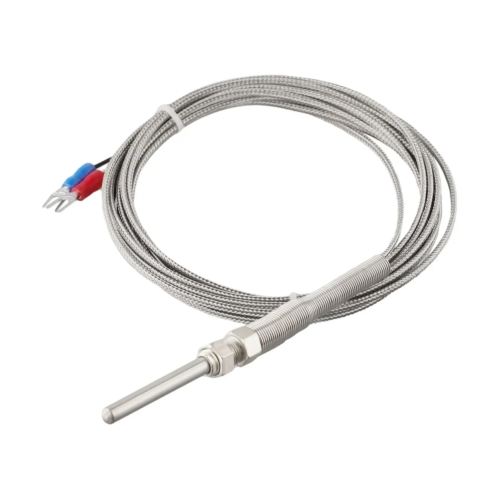 K Tipo Sonda Termopar com Cabo De Trança De Aço Inoxidável, Sensor De Substituição, Alta Qualidade, 50mm, 100 ~ 1250 Celsius