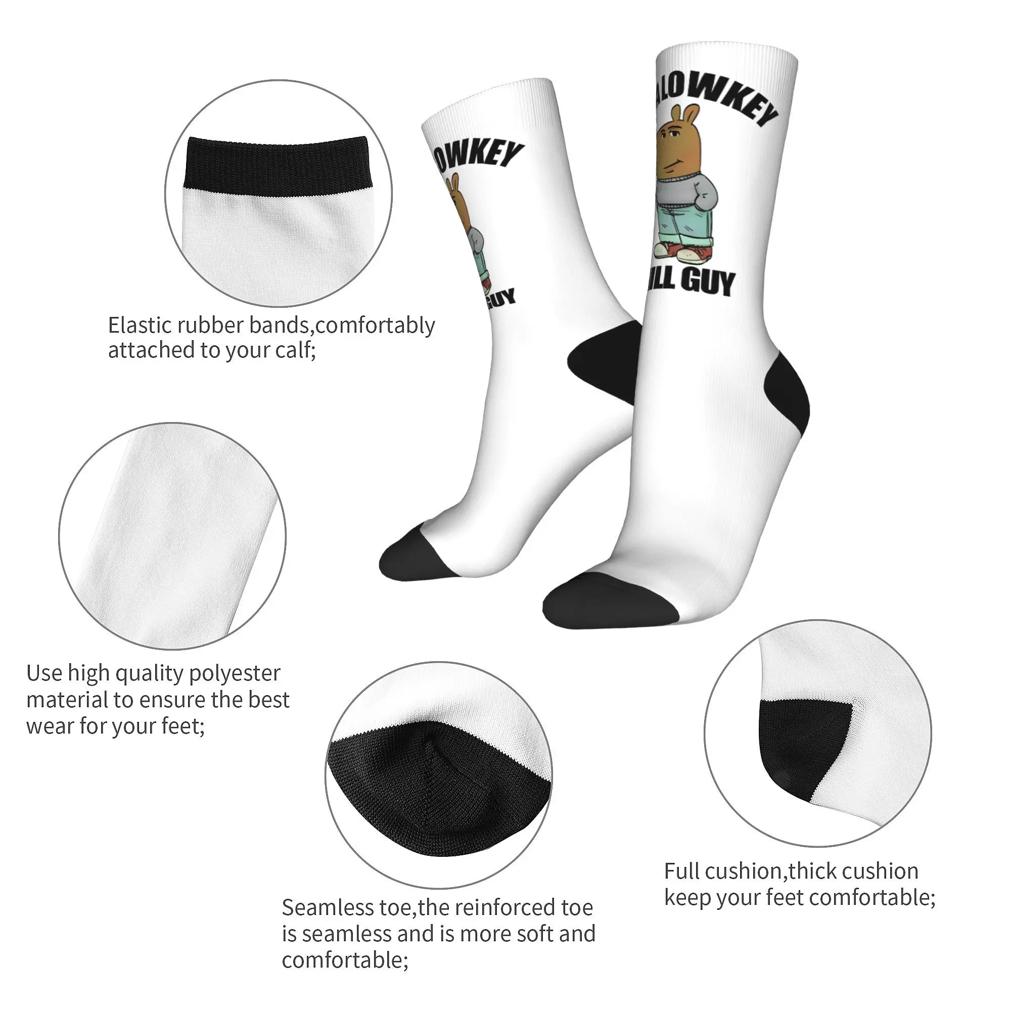 Just a Lowkey Chill Guy Socks Men Women Polyester Casual  Socks Harajuku Spring Summer Autumn Winter Middle Tube Socks Gift