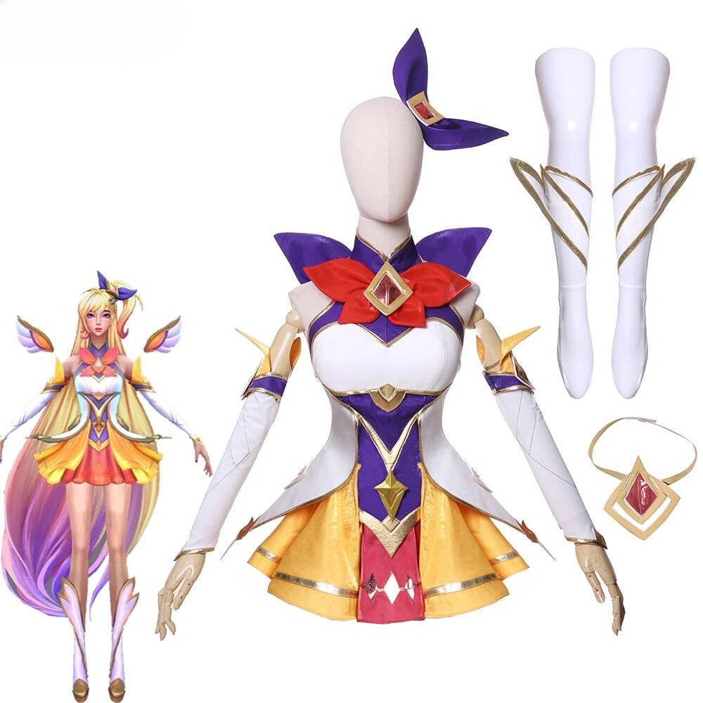 Star Guardian Seraphine Cosplay Costumes Game LOL Cosplay Women Sexy Party Dress Set Skirt Fashion Prom Costume Girl