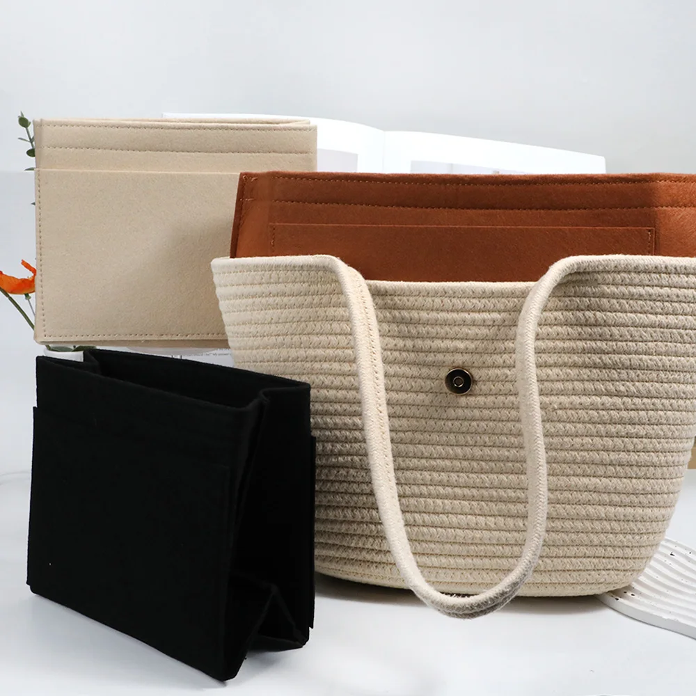 

Горячий органайзер для кошелька, фетровый органайзер для сумки с несколькими карманами, складная сумка-органайзер, вставка для кошелька, органайзер для женской сумки