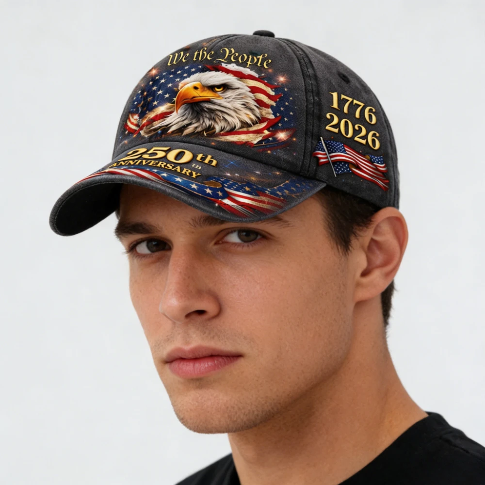250th Anniversary American Flag Adjustable Lightweight Headwear, Suitable for Outdoor Activities Independence Day Celebration