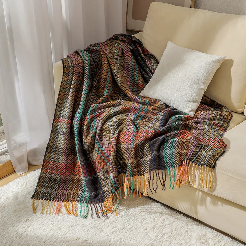 Bohemian Plaid Sofa Blanket Summer Knitted Comfortable Soft Blankets for Bed Sofa Cover Bedspread Office Nap Blanket