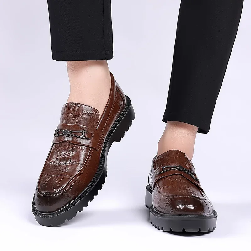 Retro Fashion Style Men Loafers Shoes Man Fashion Comfy Slip-on Gentleman Minimalist Style Strolling Party Driving Men's Shoes