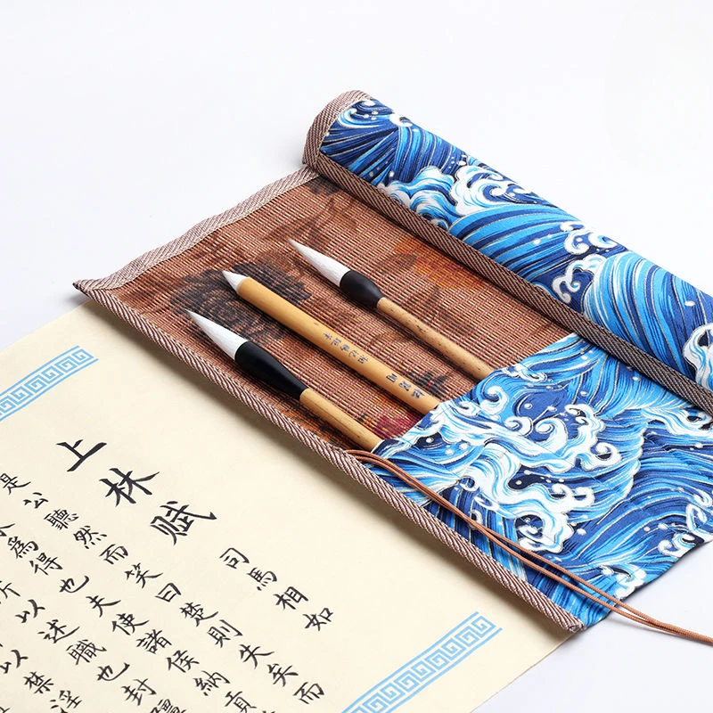 Chinês clássico caligrafia escova titular, lápis rolo lápis saco, aguarela guache caneta titular, caso portátil
