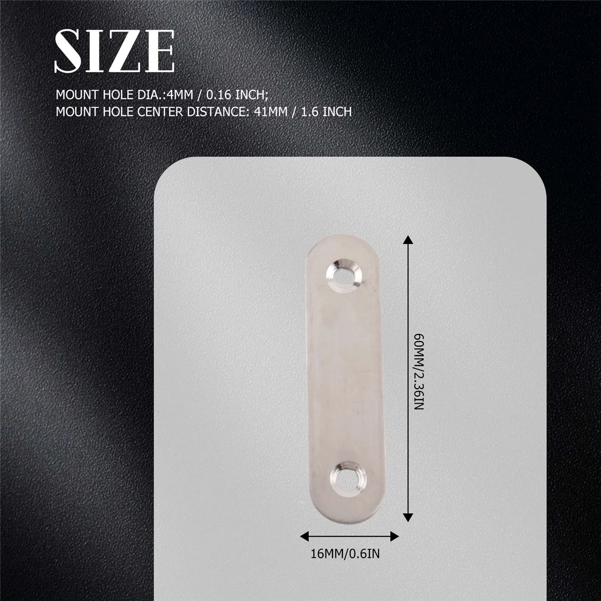 AT77 60mm x 16mm Straight Repair Joining Mending Flat Plate Bracket 5pcs