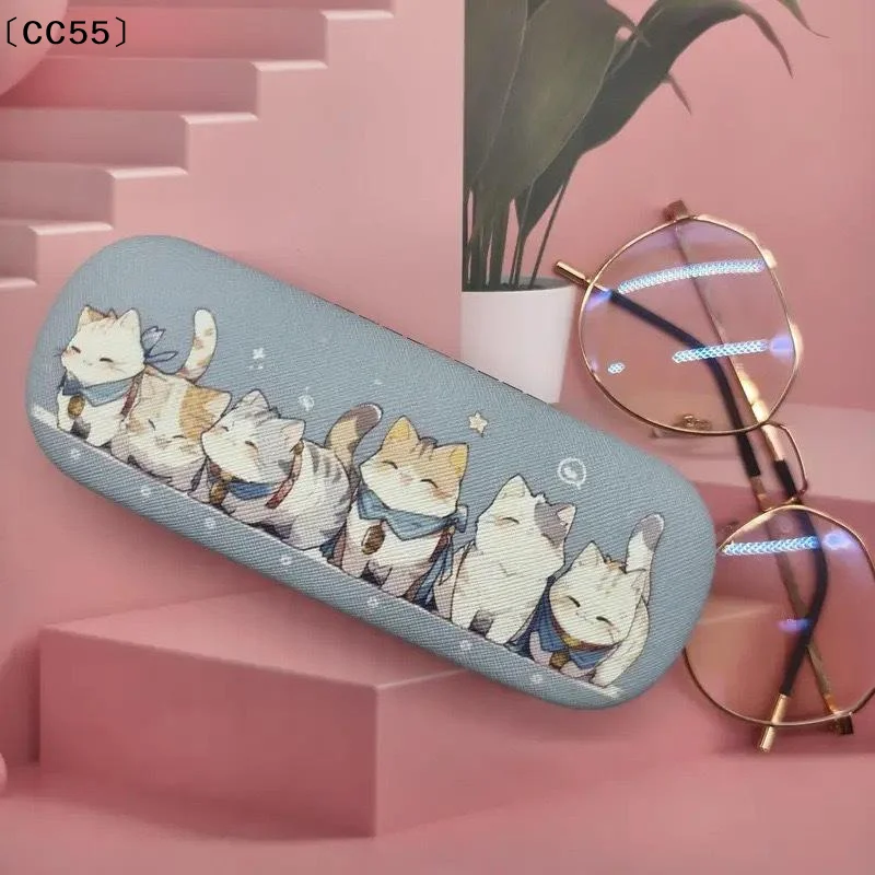 1Pcs Stylish  Convenient Sunglasses Storage Box Cute Round-Headed Cat-Themed Contact Glasses Case For Storing Prescription〔CC55〕