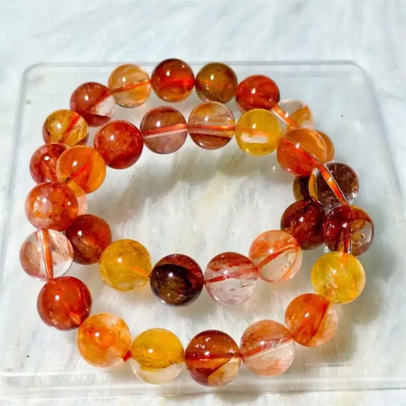 

Natural Red Quartz Hematoid Bracelet Charms Handmade Fortune Energy Bangle Mineral Woman Amulet Jewelry Gift 1PCS 8/10/12MM