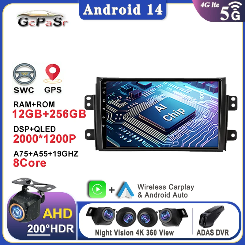 Android Auto Radio Multimedia Für Suzuki SX4 2006-2013 Fiat Sedici 2005-2014 navigazione GPS Auto