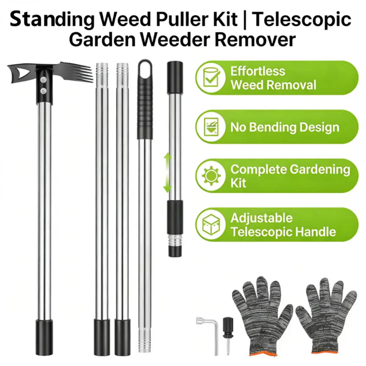 Gardening Tools Hoe - Doppelfunktions-Hacke Unkrautjäter Gartenrechen Kultivator Hacke mit