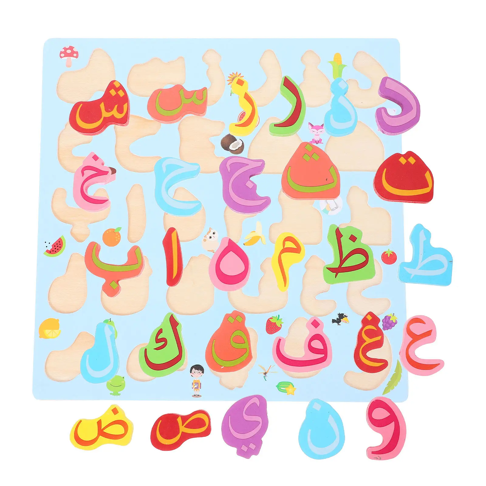 

Wood Arabic Alphabet Puzzle Montessori Learning Game Letter Recognition Educational Board for Toddlers Kids Early Childhood