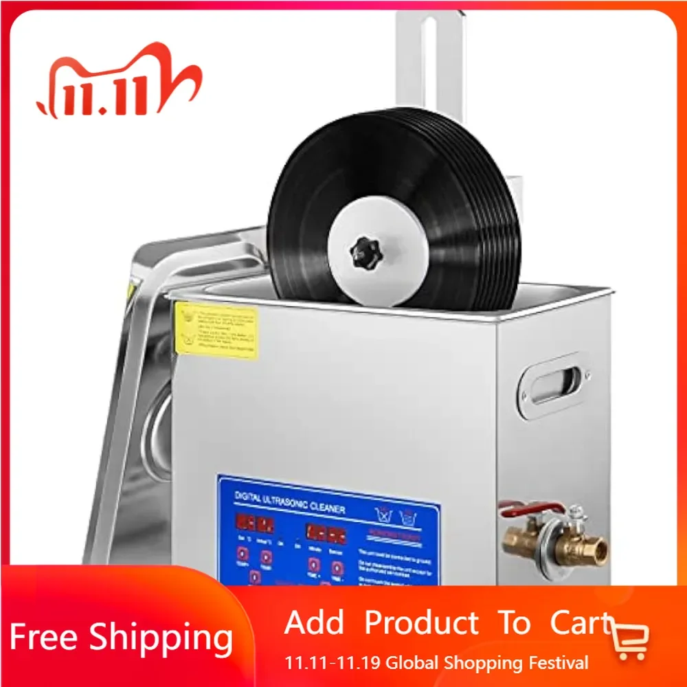 6L ultrasonic vinyl cleaning machine 7-12 inches 180W ultrasonic recording cleaner