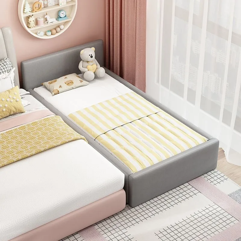 

Solid wood bed boy baby cot with guardrail girl princess bed widened splicing bed other