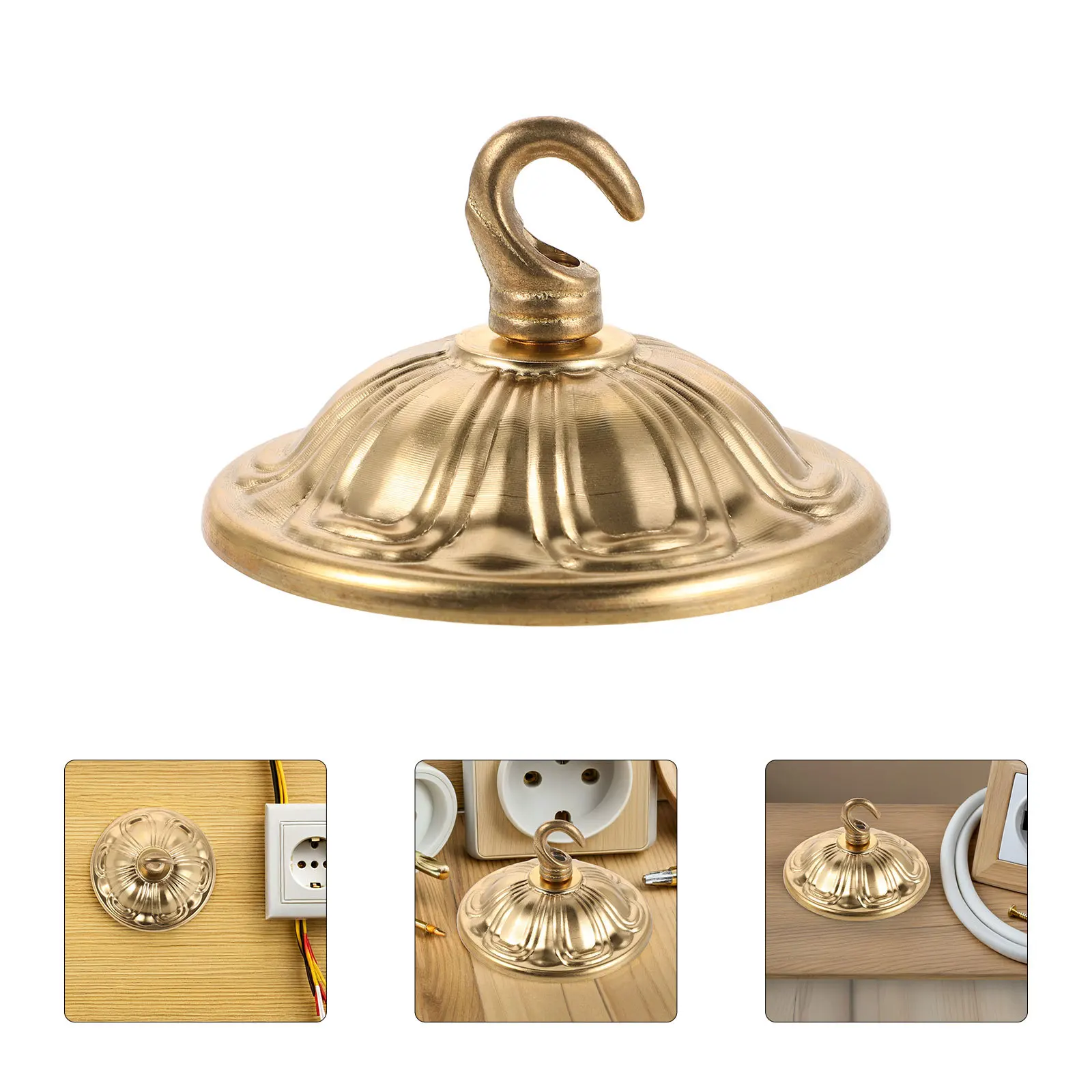 

1pcs Ceiling Lamp Mounting Plate Copper Canopy For Ceiling Lamp Sturdy Pendant Light Hook Home Decoration Led Lighting Fixture