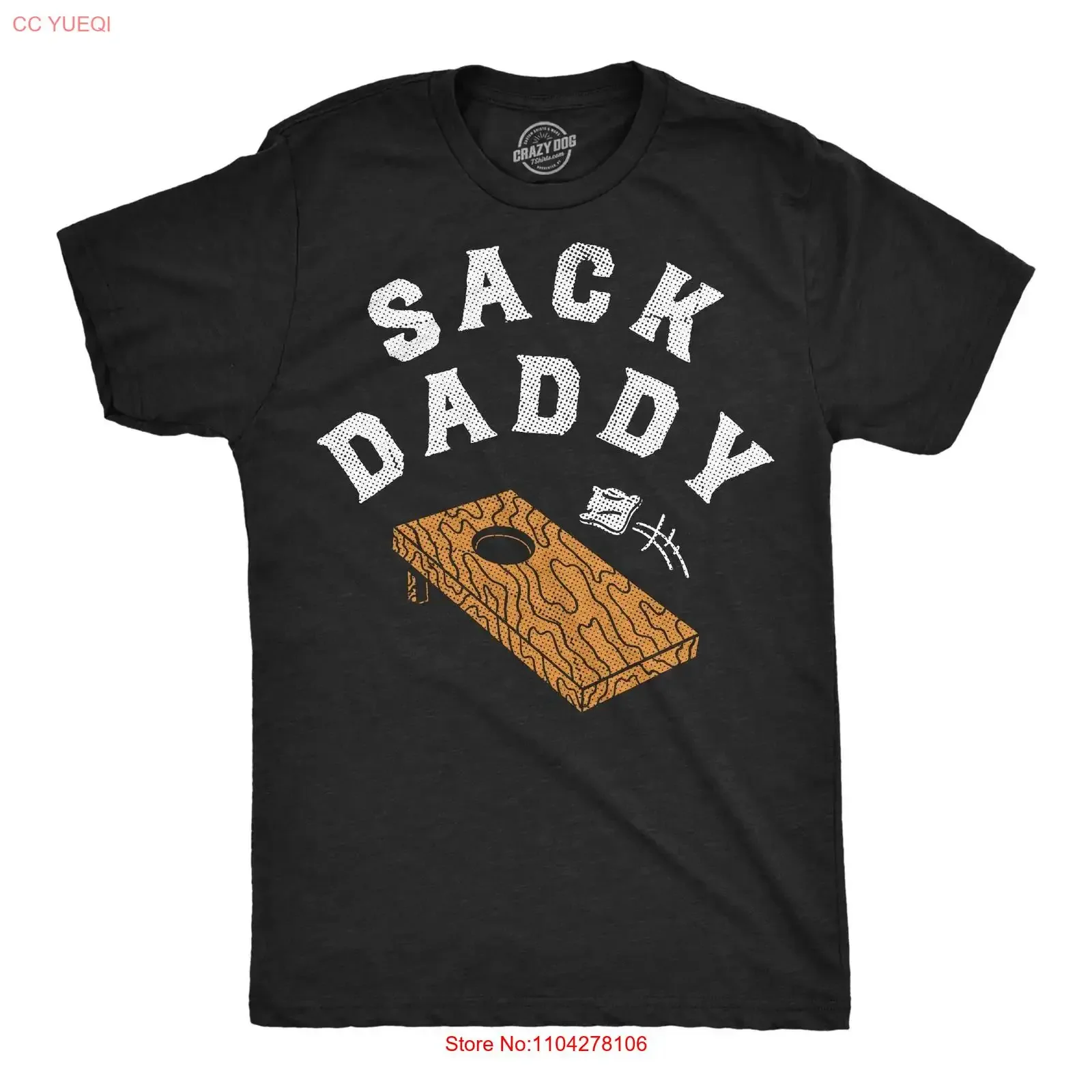 Mens Funny T Shirt Sack Daddy Sarcastic Cornhole Novelty For Men vintage Washed Unisex Top For Everyday Wear Stylish