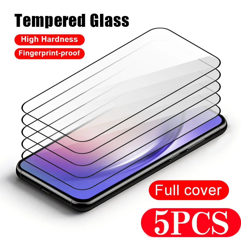 5pcs Glass smartphone film For Samsung A02 A12 A72 A33 A22 5G A42 A04 A24 4G A34 A54 5G A52 tempered glass screen protector