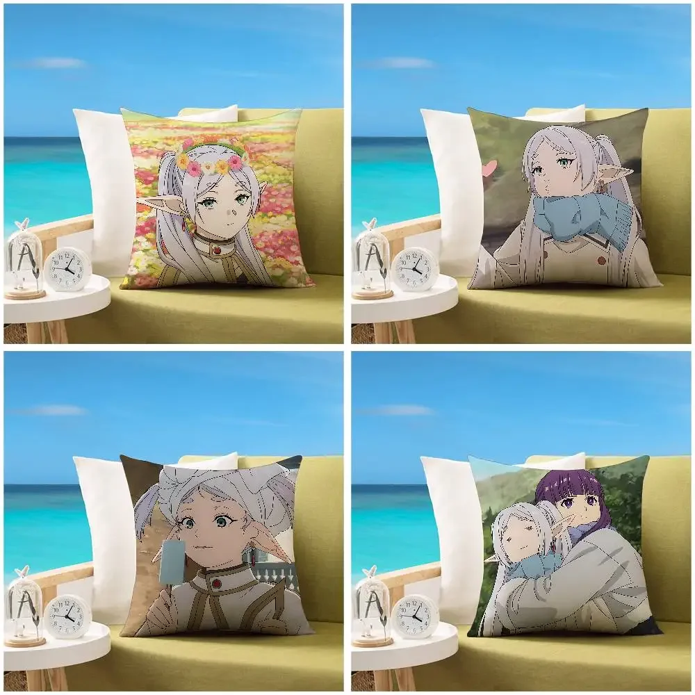 Frieren Beyond Journey's End Pillow Case Sofa  Living Room Decorative Cushion Covers Dust-proof And Mite-proof Invisible Zipper