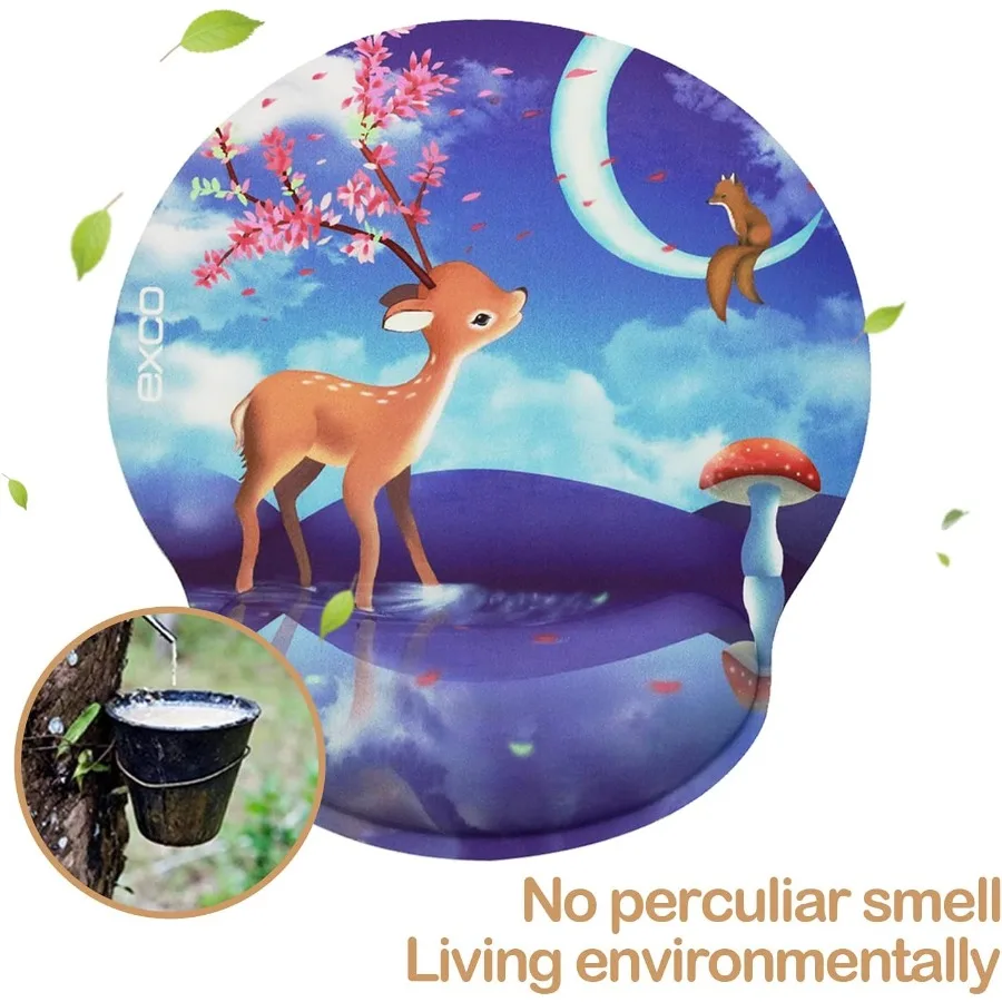 مريح مع مسند معصم إسفنجي ناعم يدعم حصيرة ماوس كمبيوتر مريحة لتصميم الكمبيوتر المحمول ولوحة مفاتيح لطيفة على شكل لوحة ماوس مع #4