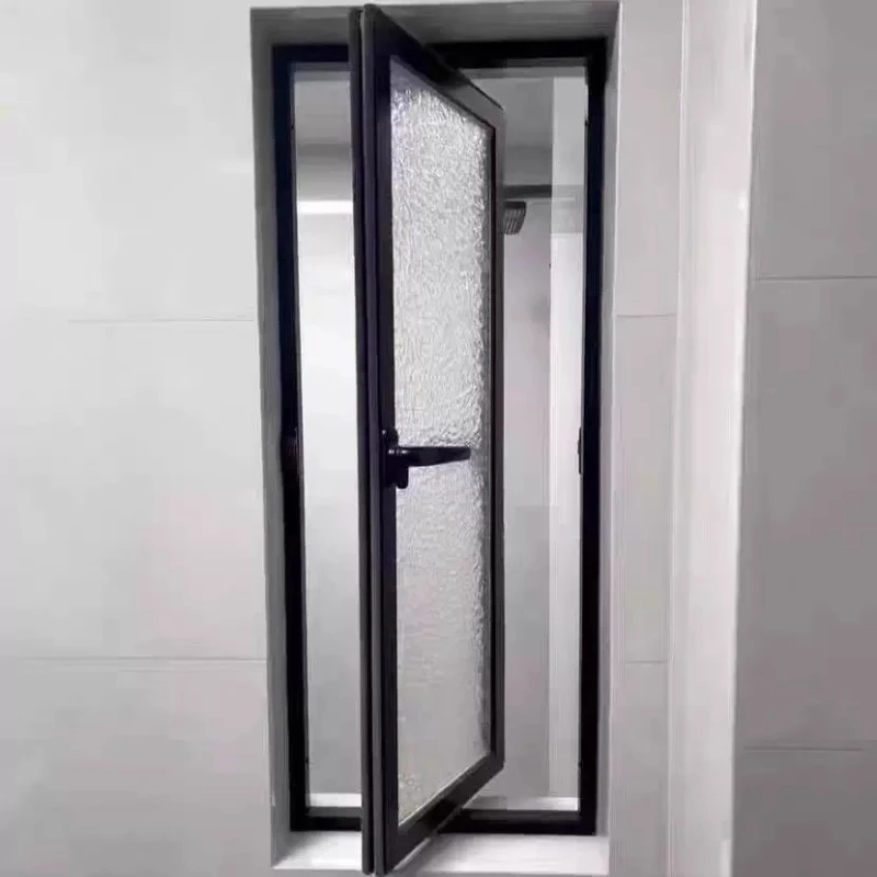Central axis rotating square aluminum alloy window interior glass attic entrance partition screen