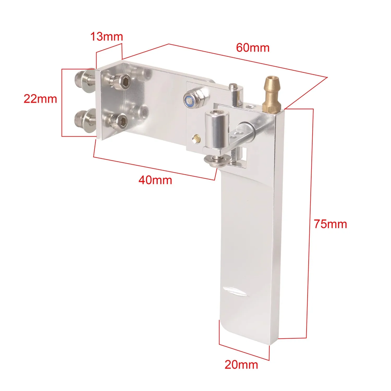 อุปกรณ์เสริมโมเดลเรือ ใบหางเล็กทำจากอลูมิเนียมอัลลอยด์ CNC ขนาด 75 มม.